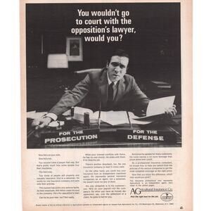 Agricultural Insurance Co Magazine Advertisement Vintage Law Lawyer Watertown NY